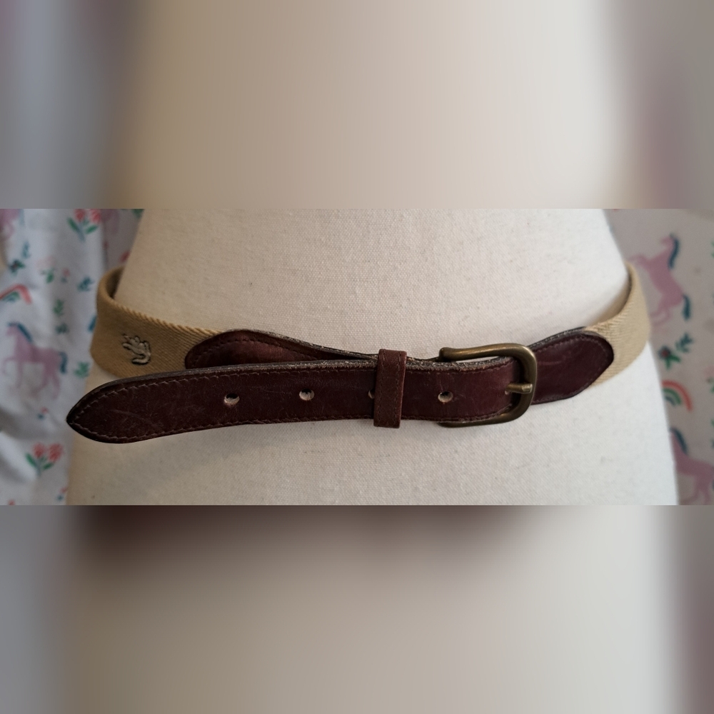 Lacoste Brown and Tan Belt Sz 34/85